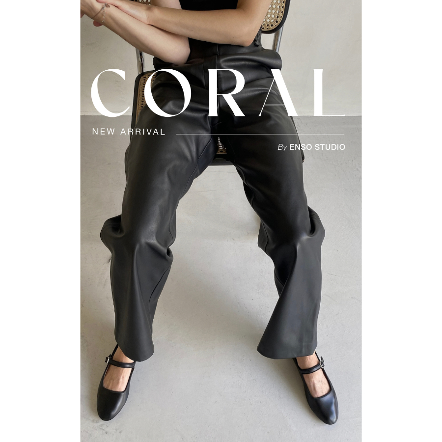 Giày mary jane da thật nữ CORAL màu đen