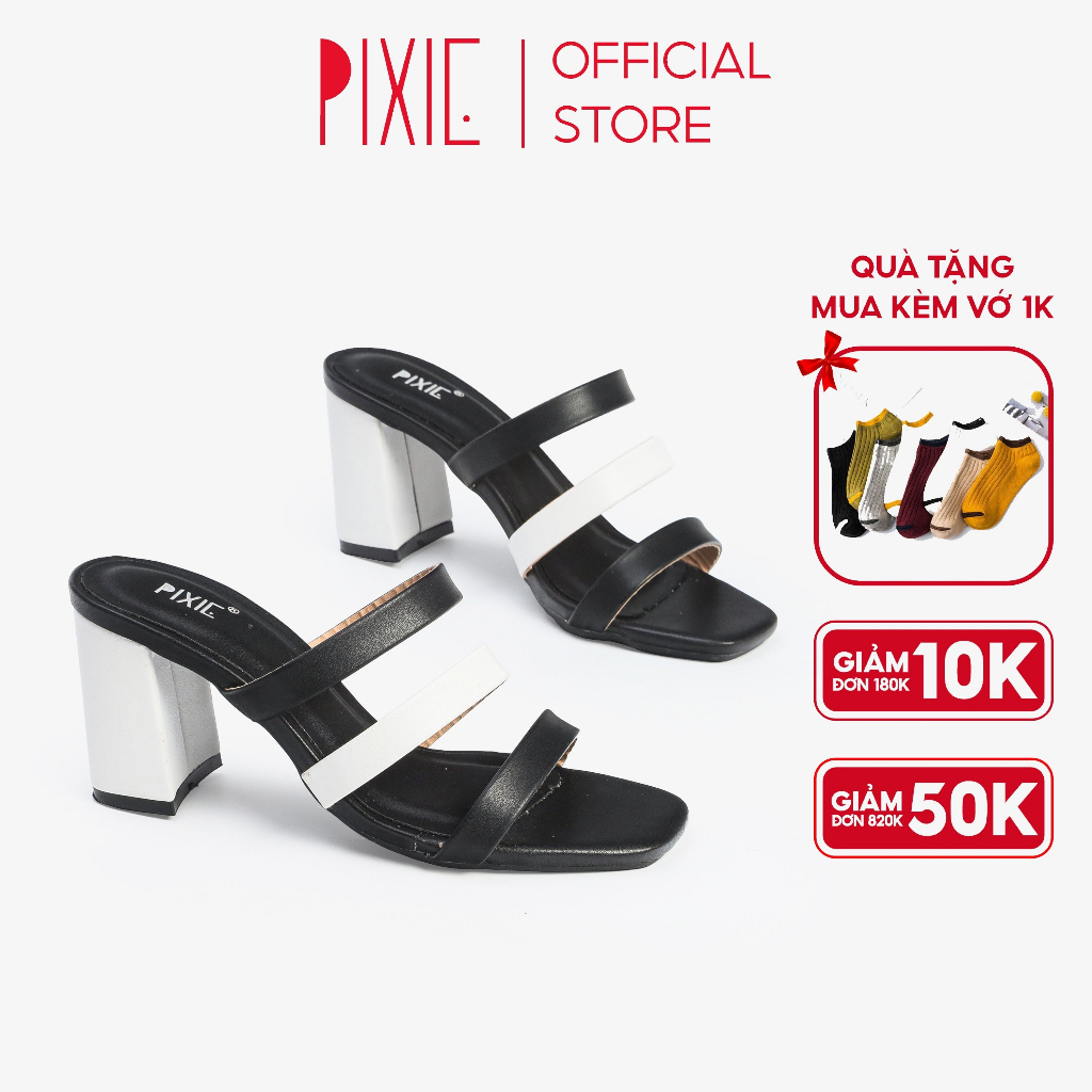 Guốc Cao Gót 7cm Quai Mảnh Phối Màu H092 Pixie