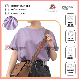 [ẢNH THẬT] Áo thun nam nữ màu tím tay lỡ form rộng, áo phông nhóm, lớp form unisex Cotton 4 chiều, áo đôi màu tím