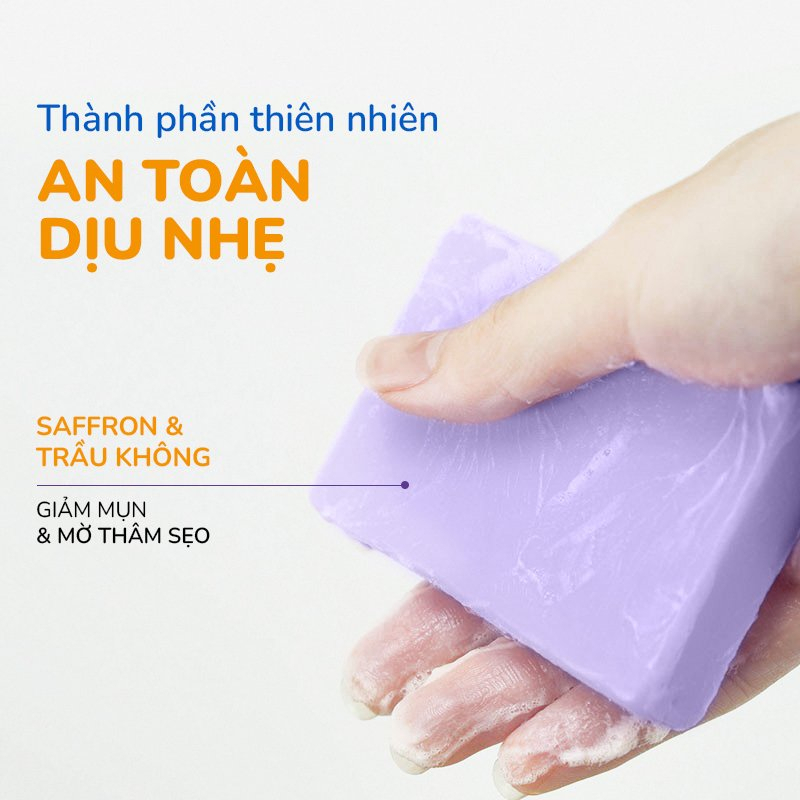 Xà Phòng Giảm Mụn Lưng & Mờ Thâm, An Toàn Và Lành Tính Chiết Xuất Từ Saffron và Lá trầu Không LA BEAUTÉ 75g