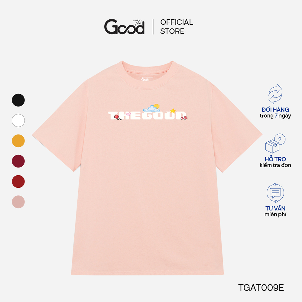 Áo Thun THE GOOD "Pixel" Trơn Basic, Áo Phông, Áo Đôi Form Rộng Cố Tròn Tay Lỡ Chất Cotton Co Giãn