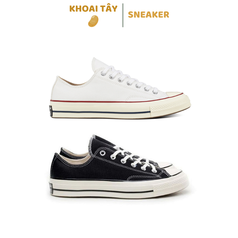 Giày Converse Chuck 1970s Low White, Black - Giày Thể Thao Nam Nữ CV 1970s Cổ Thấp 2 Màu Trắng, Đen Full Box