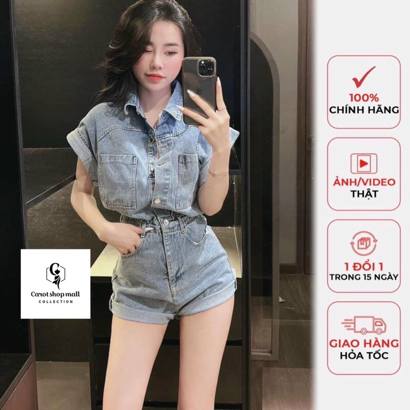 Jum jean đùi sơ mi
