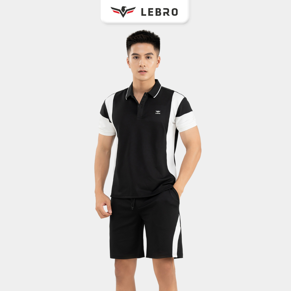 Set bộ đồ nam Lebro thể thao có cổ ngắn tay trẻ trung quần áo chạy bộ, tập gym, đá bóng LEBRO BTT01