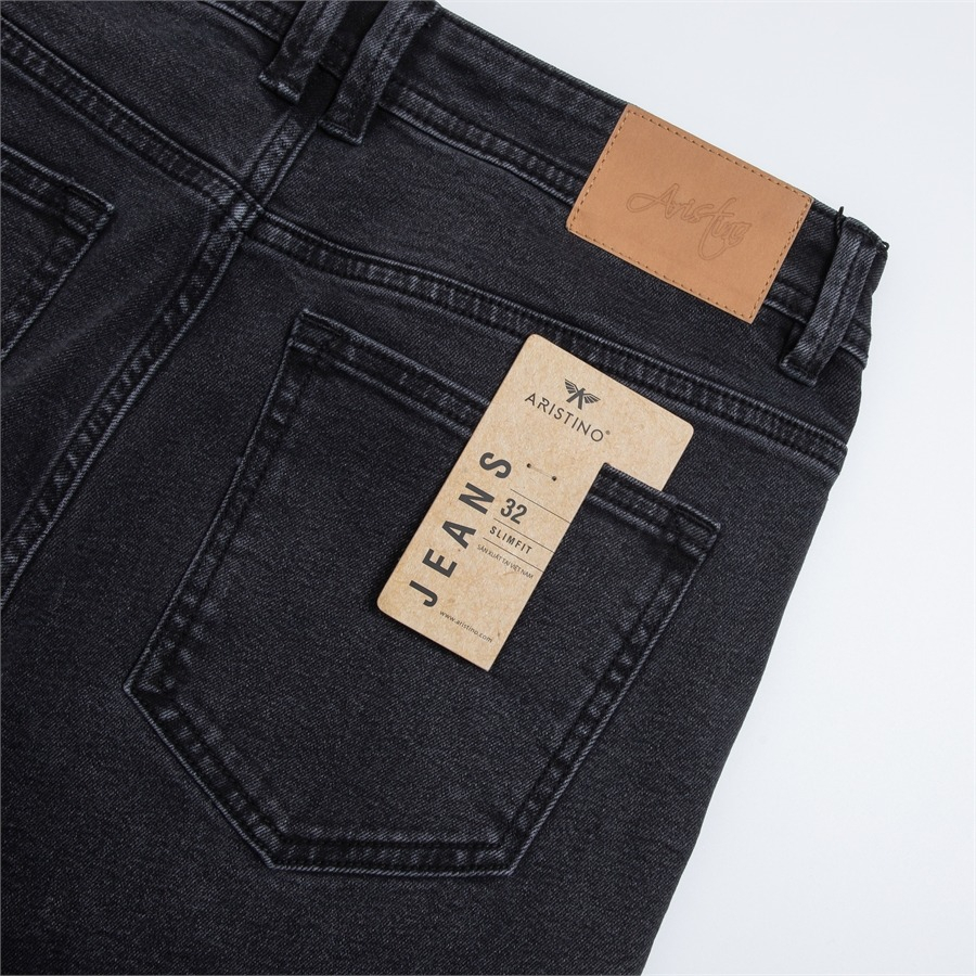 (Mẫu mới) Quần Jeans nam ARISTINO dáng Slim fit ôm nhẹ, thiết kế trẻ trung, cotton đứng dáng - AJN01103