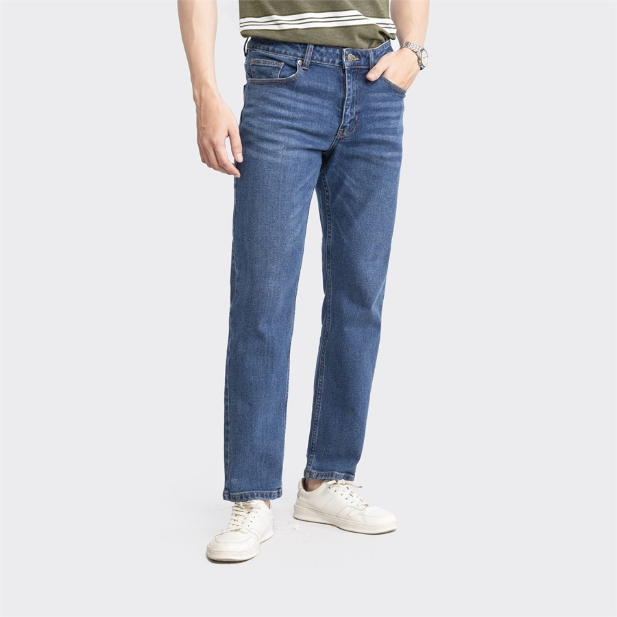 (Mẫu mới) Quần Jeans nam ARISTINO dáng Regular fit suông nhẹ, thiết kế trẻ trung, cotton đứng dáng - AJN03602