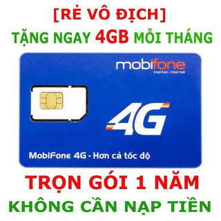 [ KHUYẾN MÃI 1 NĂM ] Sim Mobi 4G Tốc Độ Data Mạnh Gói MDT250A ( 4GB/THÁNG )  MDT255 ( 3GB/THÁNG ) PHỦ SÓNG TOÀN QUỐC