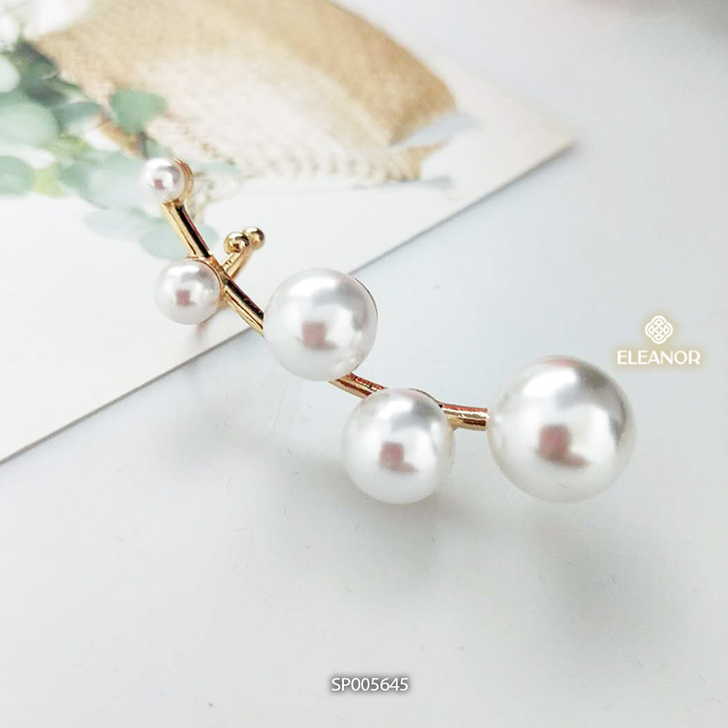 Bông tai nữ gắn vành Eleanor Accessories đính ngọc trai nhân tạo phụ kiện trang sức 5645