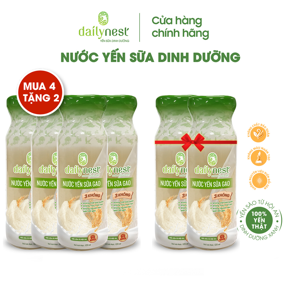 Nước Yến Sữa Gạo Dailynest (4 Chai Tặng 2 chai)