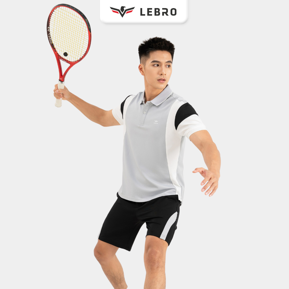 Set bộ đồ nam thể thao nam ngắn tay có cổ Lebro thoáng khí vận động thể thao thấm hút mồ hôi BTT01