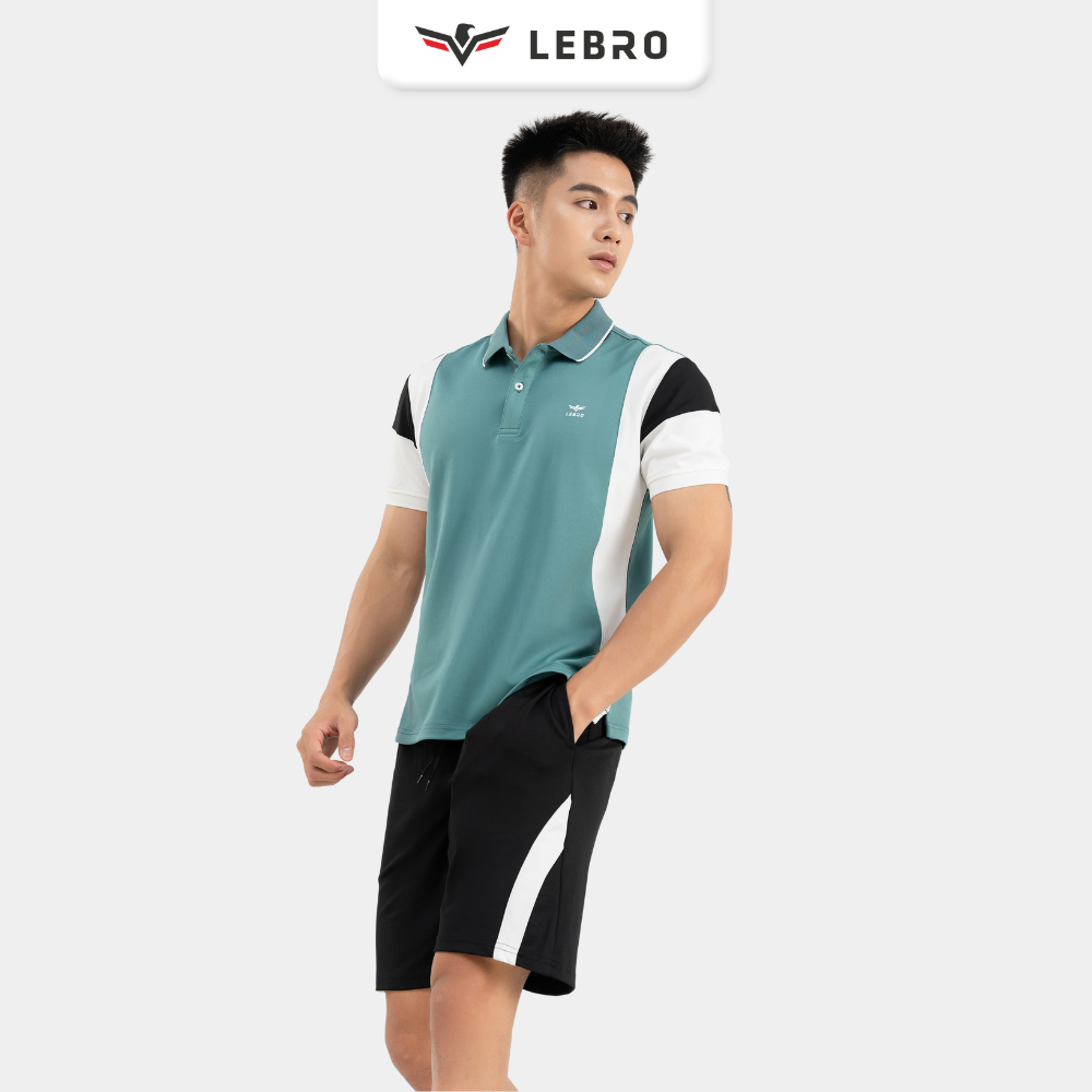 Set bộ đồ nam thể thao nam ngắn tay có cổ Lebro thoáng khí vận động thể thao thấm hút mồ hôi BTT01