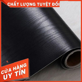 Giấy dán thùng loa sẵn dính - Decal dán loa đen vân gỗ: khổ 60cm x 1m