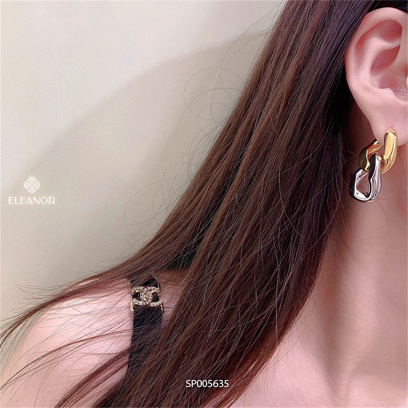 Bông tai nữ chuôi bạc 925 Eleanor Accessories kiểu dáng dài mắt xích phụ kiện trang sức 5635