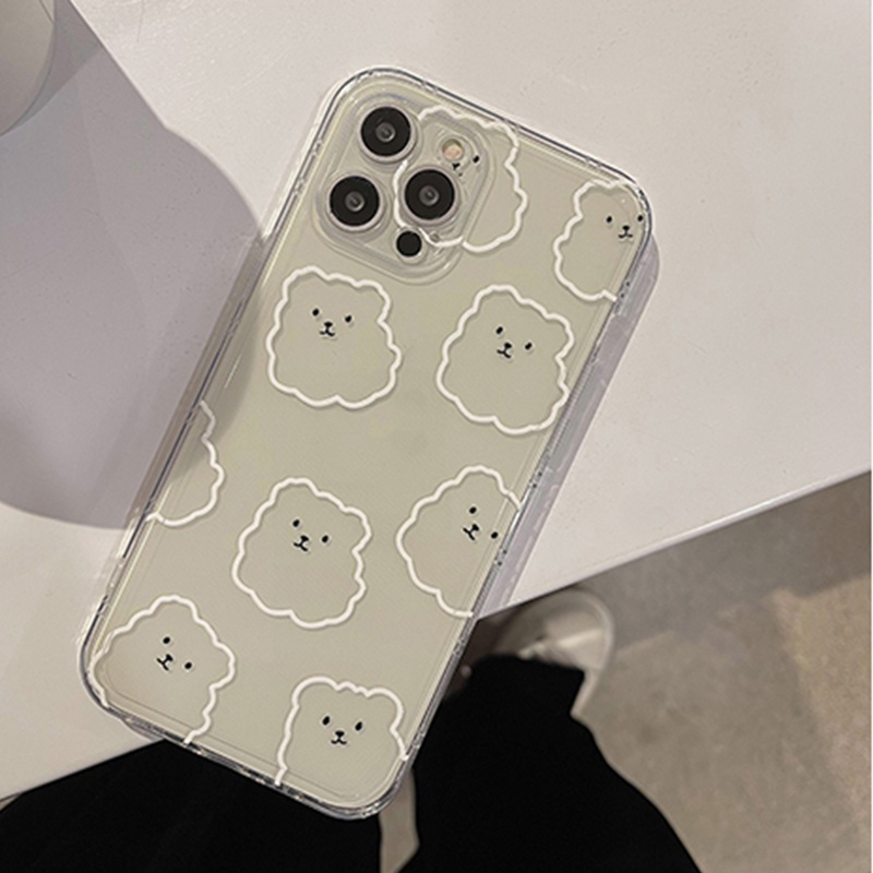 Ốp điện thoại mềm trong suốt họa tiết gấu xinh xắn 13 thích hợp cho iPhone 12 11 pro max Xr Xs X 7 8 plus- u2092