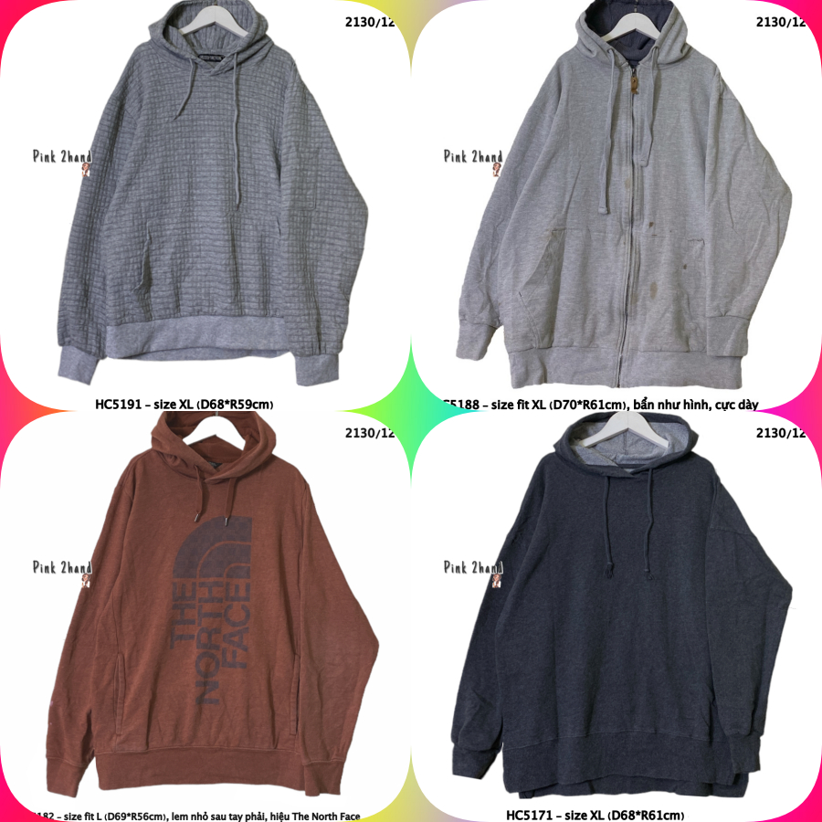 Áo Hoodie Oversize nữ, nam 2hand, chất dày, size XL/XXL - 300922-1