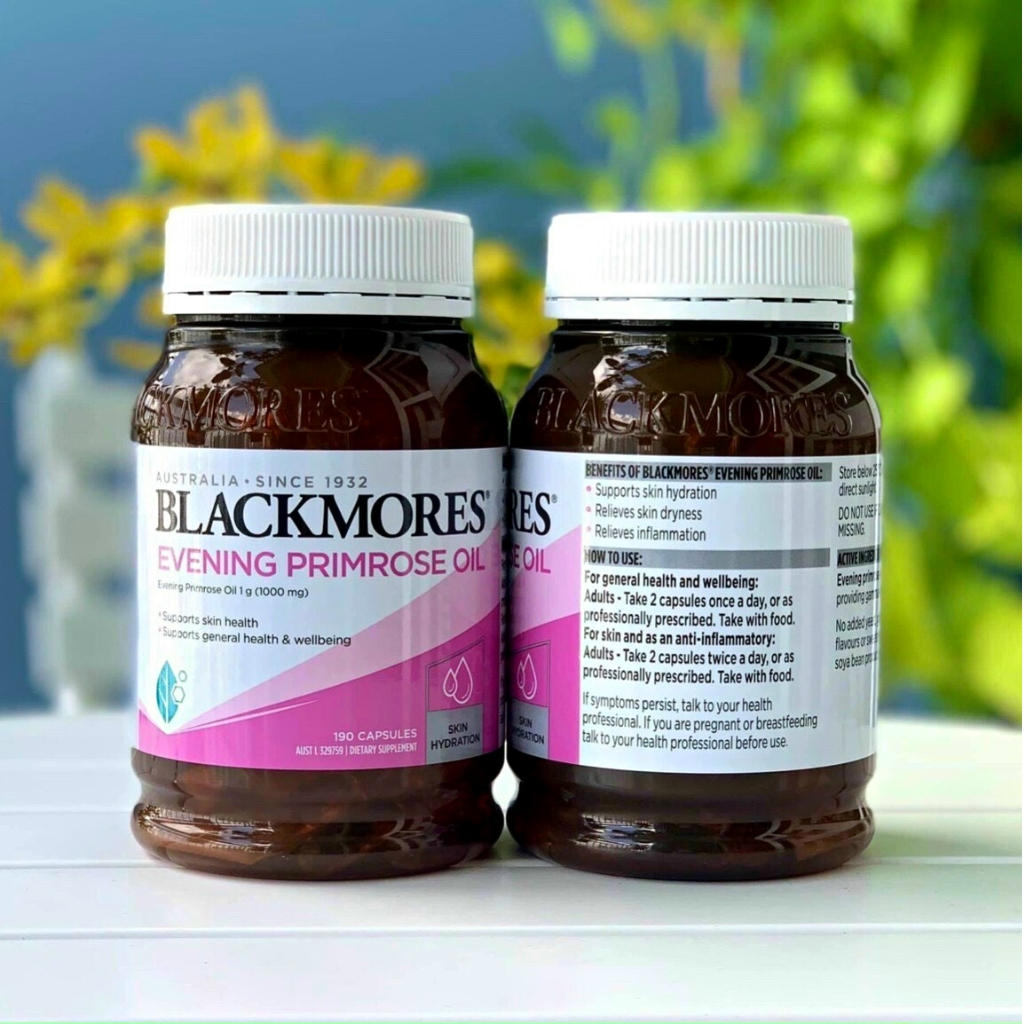 Tinh Dầu Hoa Anh Thảo Blackmore Evening Primrose Oil 1000 giúp đẹp da, cân bằng nội tiết tố lọ 190v