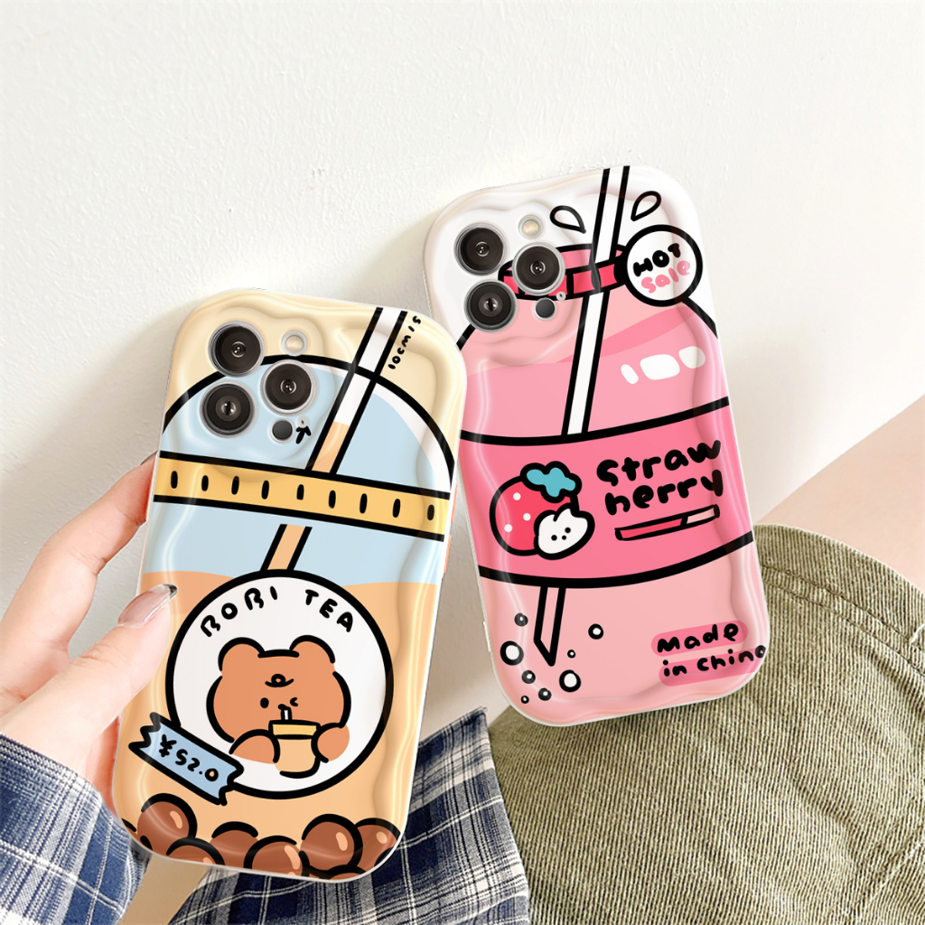 Ốp lưng iphone Viền nổi cạnh sóng Trà Sữa baby 6s/6splus/7/7plus/8/8plus/x/xs/11/12/13/14/pro/max/promax/plus sk28