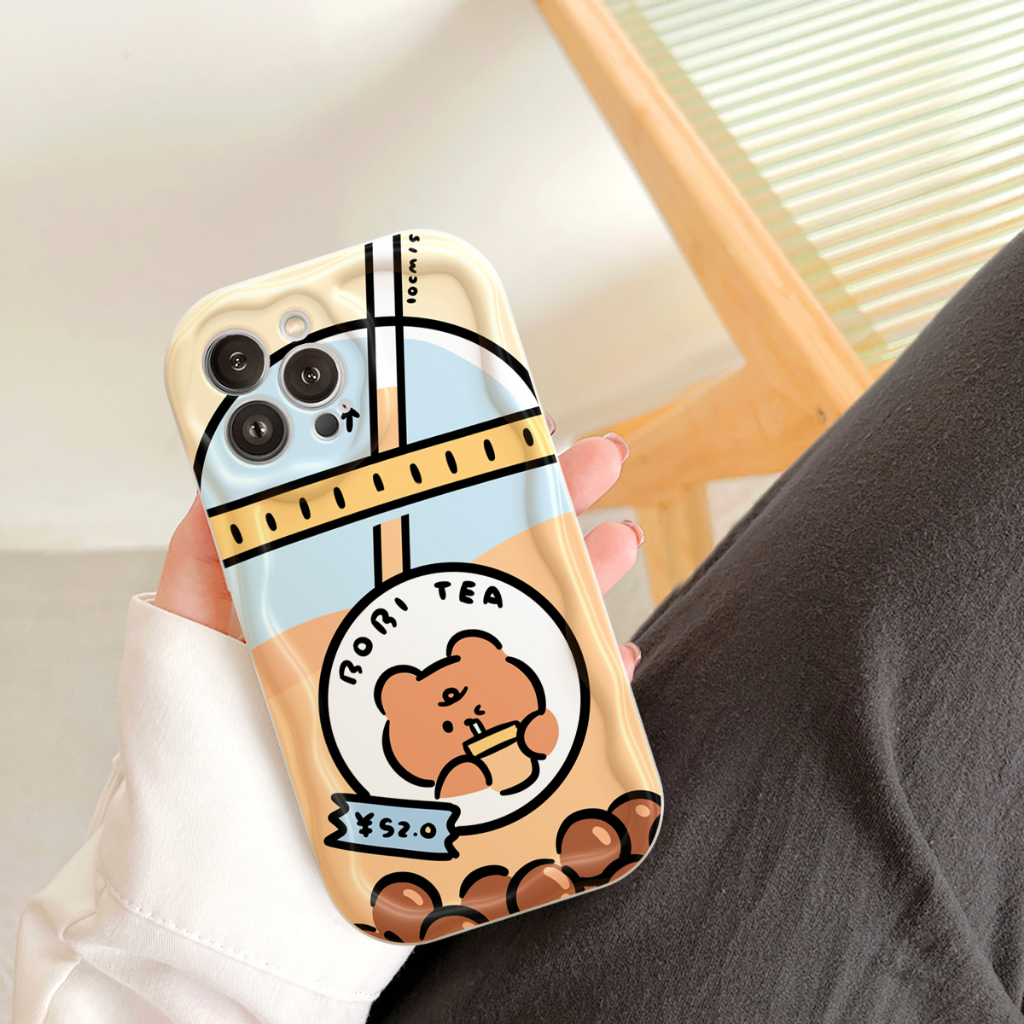 Ốp lưng iphone Viền nổi cạnh sóng Trà Sữa baby 6s/6splus/7/7plus/8/8plus/x/xs/11/12/13/14/pro/max/promax/plus sk28