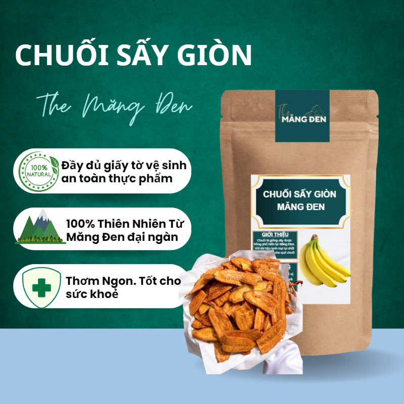 Chuối Sấy Giòn Không Đường The Măng Đen 250g Đặc Sản Măng Đen Kon Tum