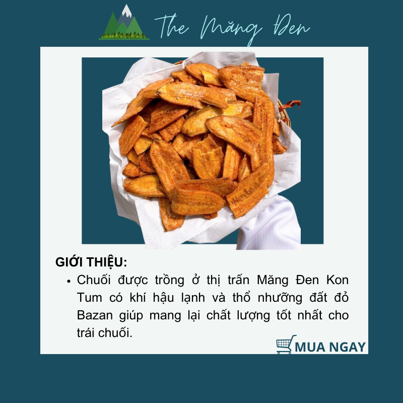 Chuối Sấy Giòn Không Đường The Măng Đen 250g Đặc Sản Măng Đen Kon Tum