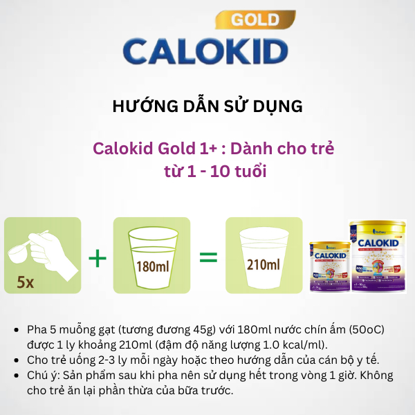 [TẶNG BỘ ĂN DẶM PHI THUYỀN] Calokid Gold 900g hỗ trợ bé tăng cân, giúp tiêu hóa tốt, chống táo bón cho bé - VitaDairy