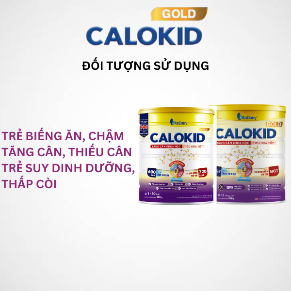 Sữa bột Calokid Gold 0+ 900g giúp bé tăng cân khoa học, tiêu hóa tốt - VitaDairy