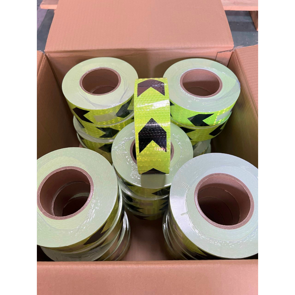 -1 Mét Băng keo phản quang - Decal Phản Quang Mũi Tên Khổ 5cm x 1 mét - keo SIÊU DÍNH - độ bền 5 Năm