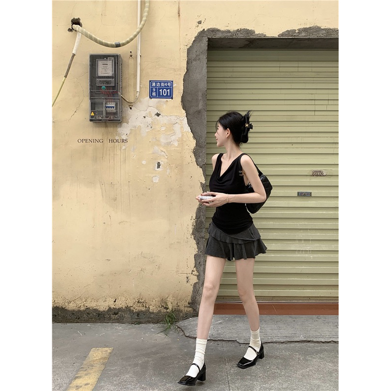 (SẴN VÁY XÁM M) SET BỘ TRANG PHỤC NỮ ULZZANG