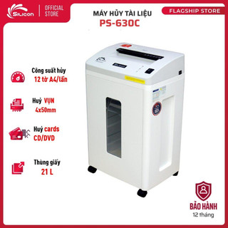 Máy huỷ tài liệu Silicon PS-630C - Bảo hành chính hãng 12 tháng
