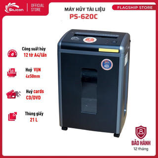 Máy hủy tài liệu Silicon PS-650C - Bảo hành chính hãng 12 tháng