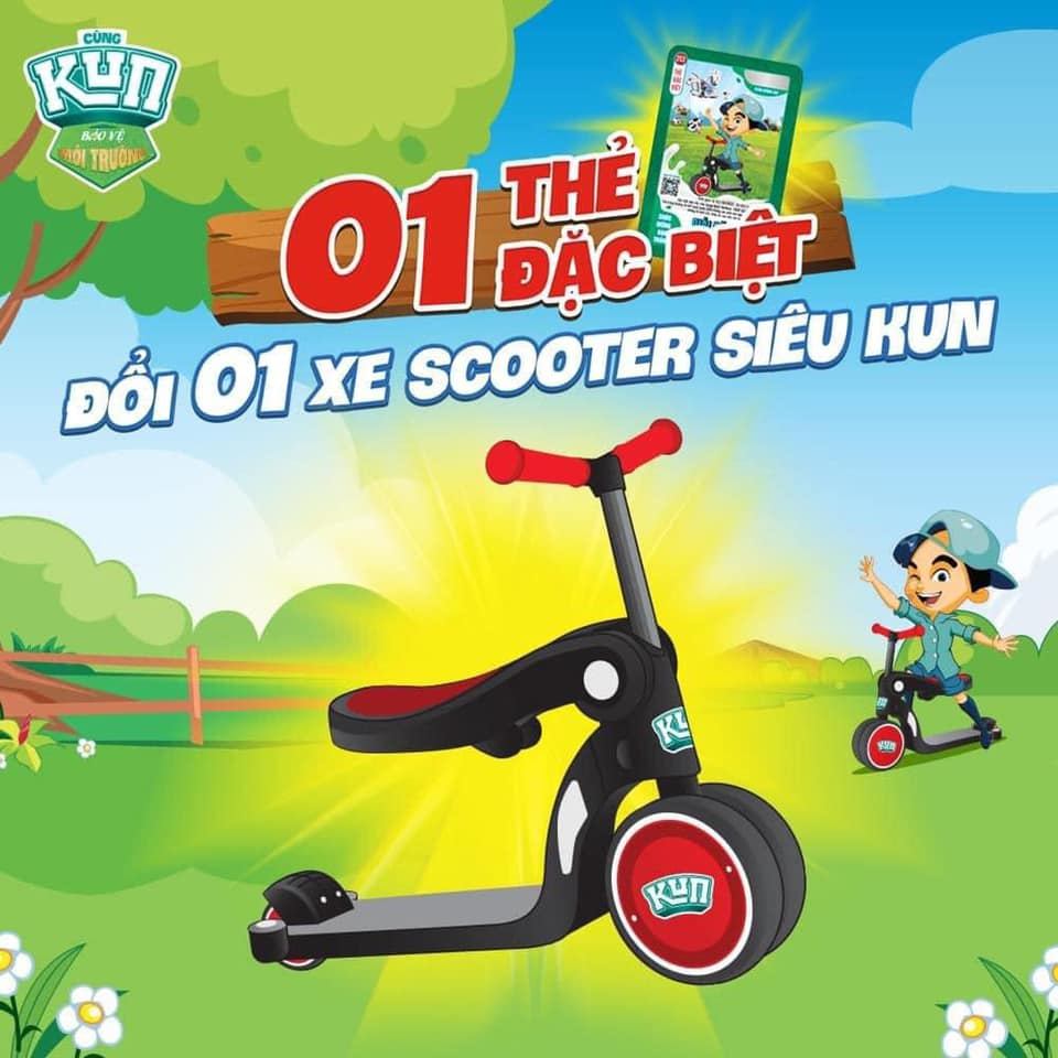 Xe Scooter siêu Kun quà tặng từ sữa Kun