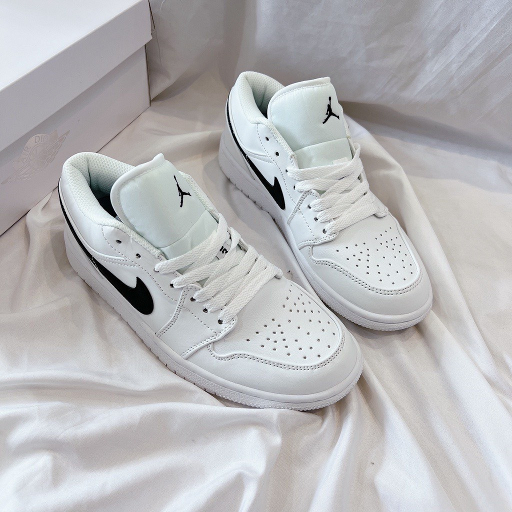 Giày Nike_Jordan 1 Low White Black Bản Cao Cấp, Giày Jordan cổ thấp trắng vệt đen nam nữ basic size 36-43 | BigBuy360 - bigbuy360.vn