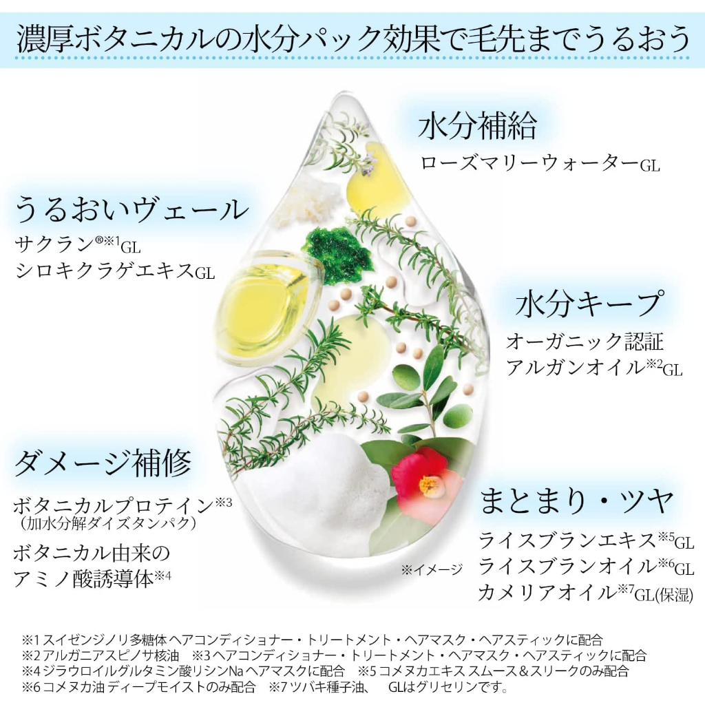 Phiên bản mới/Dầu gội thực vật Kose Bioliss Botanical 480mL Dòng SMOOTH & SLEEK/tóc suông mượt, thẳng