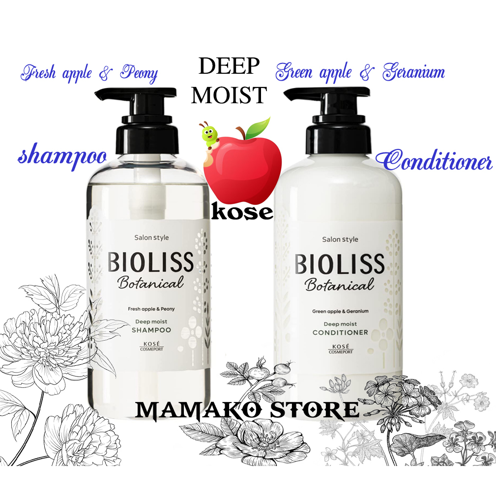 (HCM) Phiên bản mới ra mắt 2022 Dầu gội thực vật Kose Bioliss Botanical 480mL (bản Salon Style NEW) Dòng Deep Moist