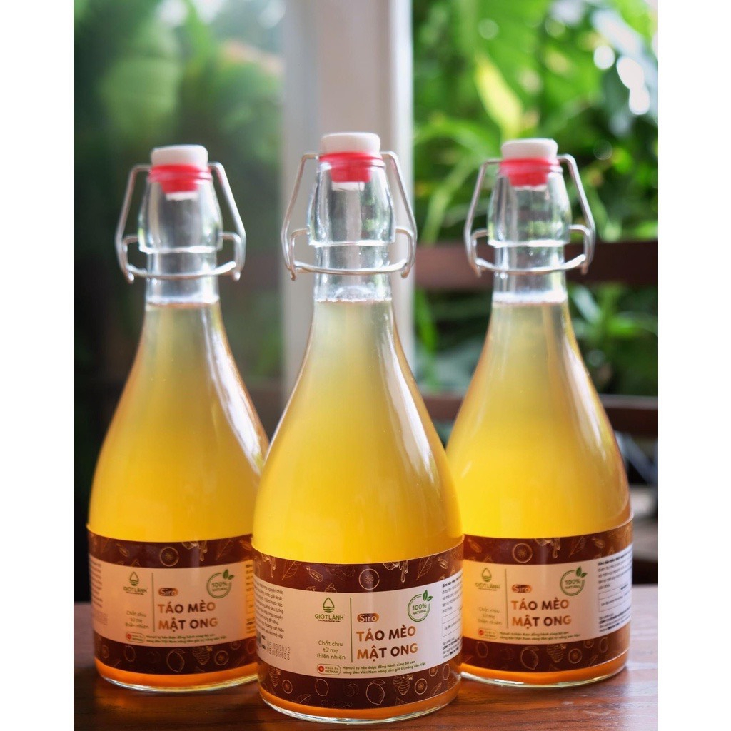 Chai Thủy Tinh Nắp Kẹp 500ml Đựng Mật Ong, Đựng Đồ Uống, Nước Ép...