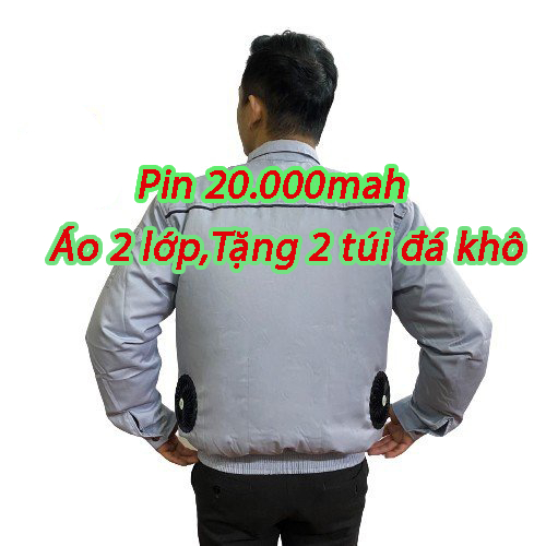 Áo điều hòa chính hãng Nhật Bản - PIN 20.000MAH + 2 Túi đá khô
