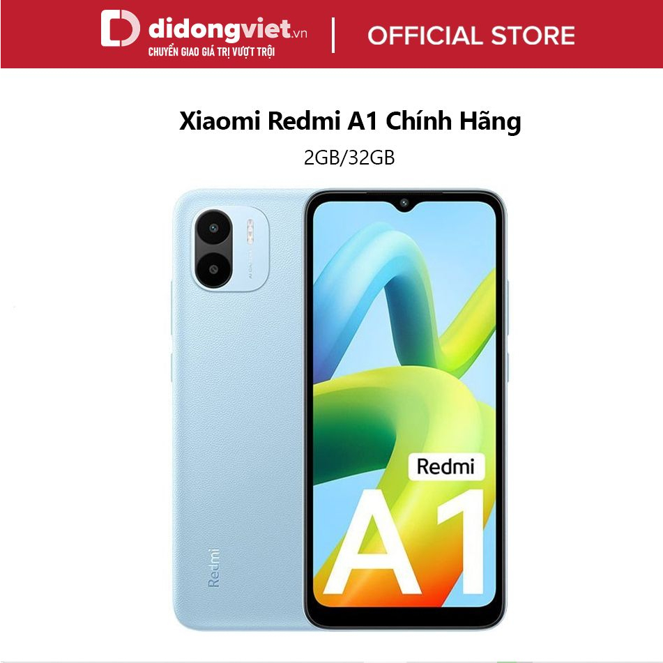 Điện thoại Xiaomi Redmi A1 2GB/32GB Chính Hãng - Màn hình 6.52 inches, Tần số quét 60 Hz, pin 5000mAh