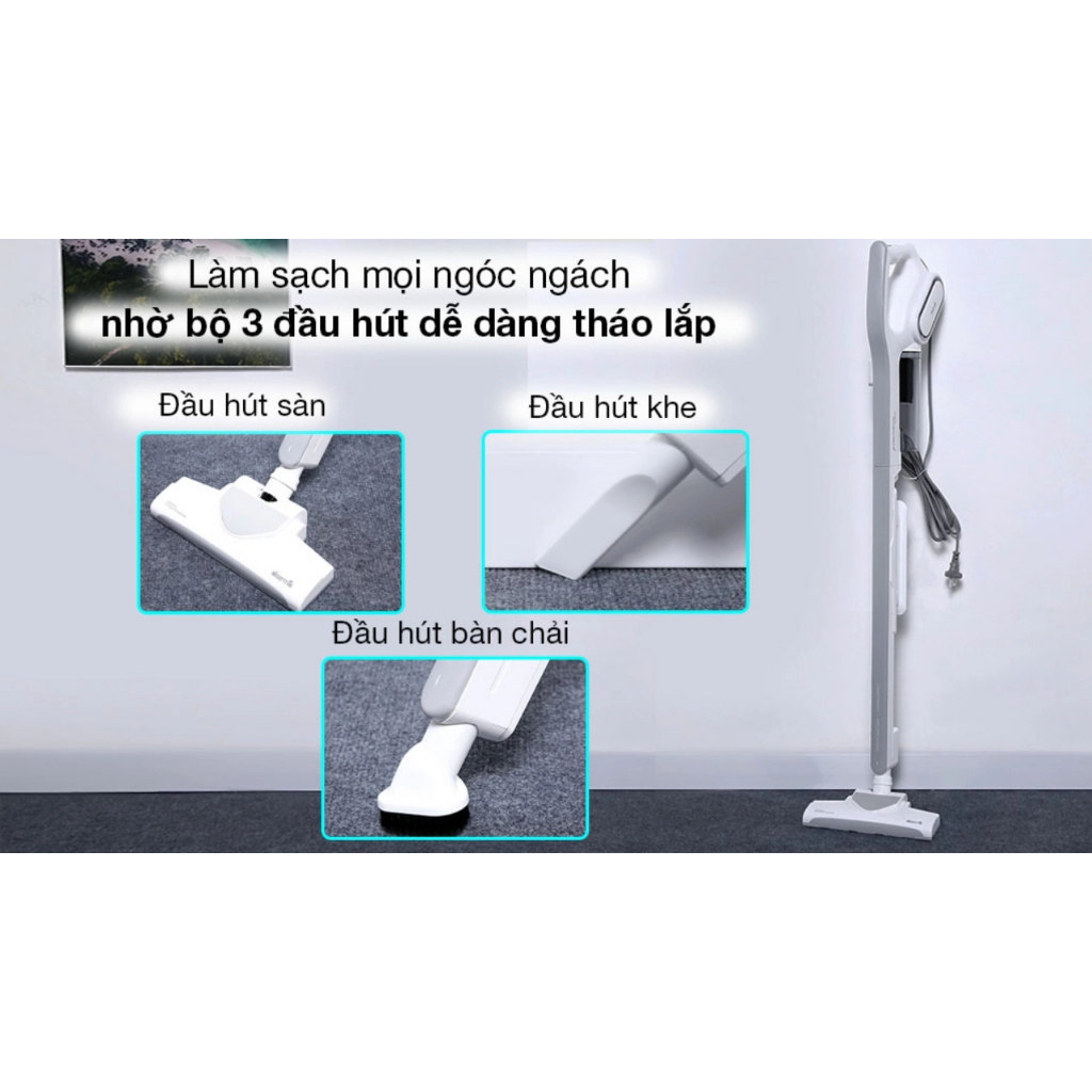 Máy hút bụi cầm tay Deerma DX700S/DX700 2 trong 1, lực hút 15000Pa, công suất 600W, làm sạch mọi ngóc ngách trong nhà