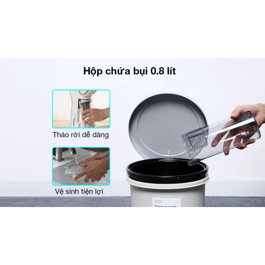 Máy hút bụi cầm tay Deerma DX700S/DX700 2 trong 1, lực hút 15000Pa, công suất 600W, làm sạch mọi ngóc ngách trong nhà