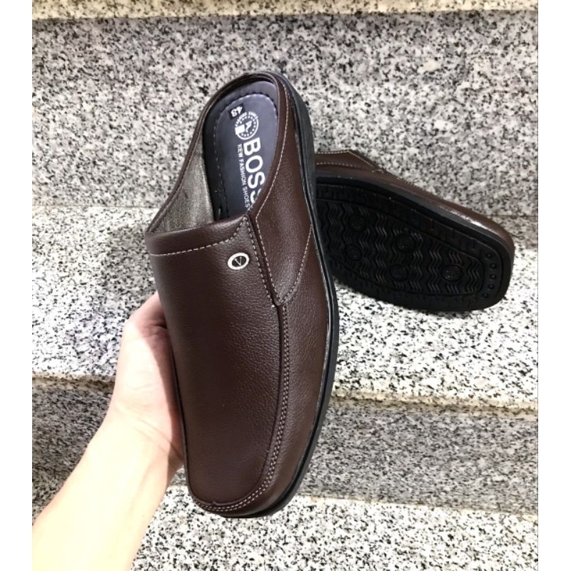 Giày không gót nam phom đẹp, da mềm, mã SP19, size từ 38-43, màu nâu sang trọng lịch lãm