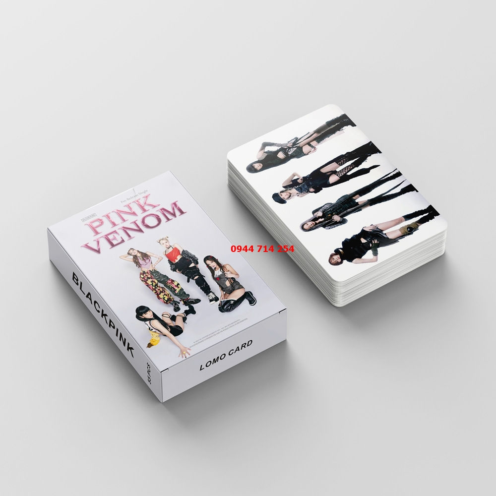 Hộp 55 Lomo Card Bo Góc Blackpink Pink Venom Hộp Màu Trắng