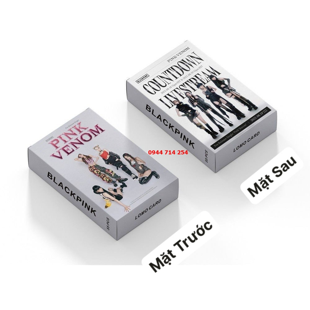 Hộp 55 Lomo Card Bo Góc Blackpink Pink Venom Hộp Màu Trắng