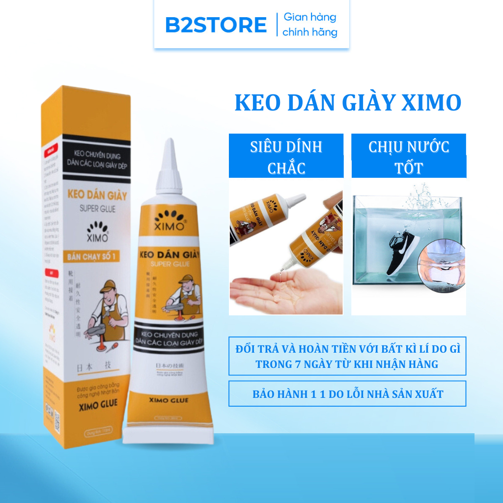Keo dán giày da, thể thao XIMO KDG06, keo siêu dính, siêu chắc, chống thấm nước B2store