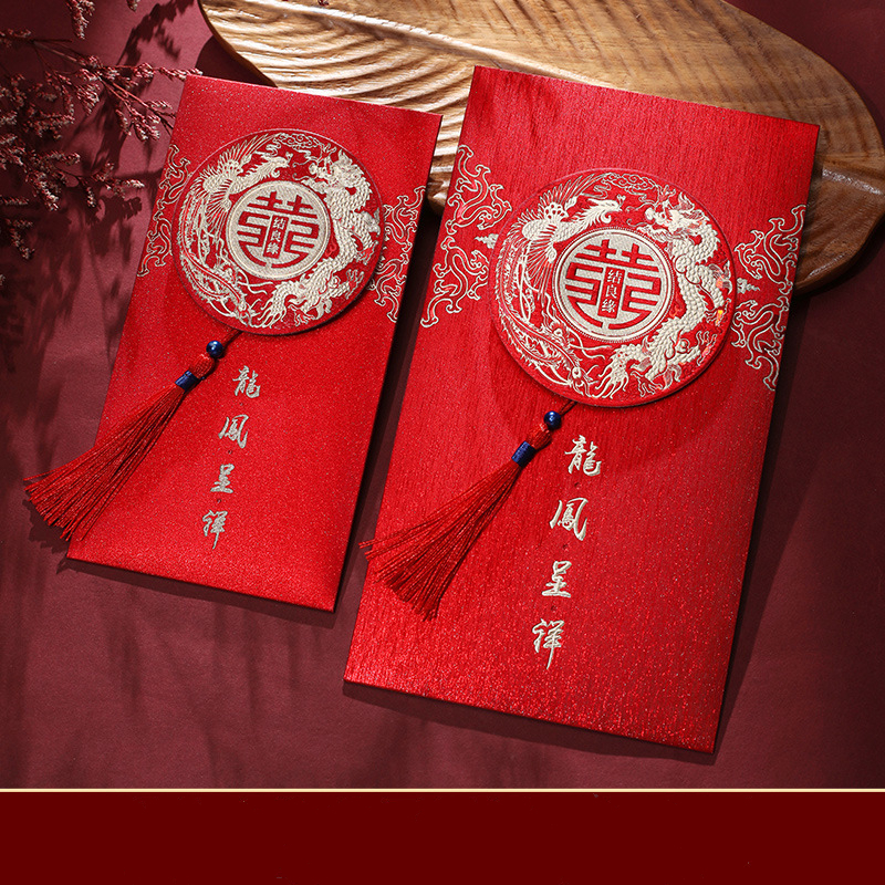 Lì xì đỏ mừng tuổi, đám cưới mẫu mới size 16 x9  cao cấp dầy đẹp,in sắc nét, có nhũ lấp lánh