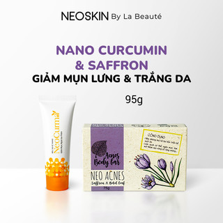 Bộ Đôi Giảm Mụn, Sáng Da Toàn Thân Gel Chấm Mụn & Xà Phòng Mụn Lưng Nano Nghệ & Saffron LA BEAUTÉ 95g