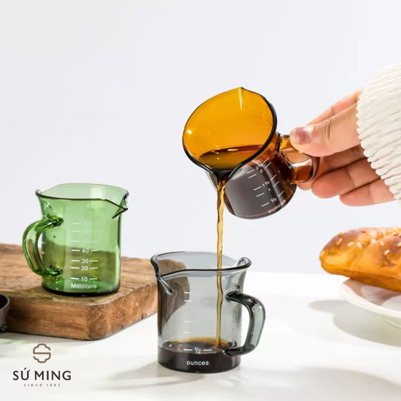 Ca Đong Thủy Tinh Mini 70ml Miệng Rót Đôi Có Chia Vạch Dung Tích, Giao Hàng Nhanh.