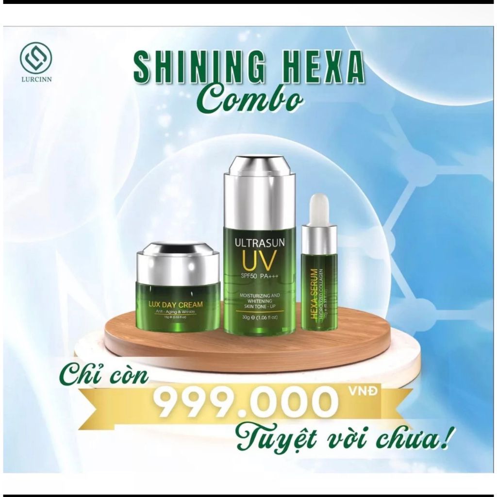 Combo Dưỡng Trắng Da Căng Bóng Shinning Hexa Lurcinn - Mỹ Phẩm Chính Hãng Lurcinn