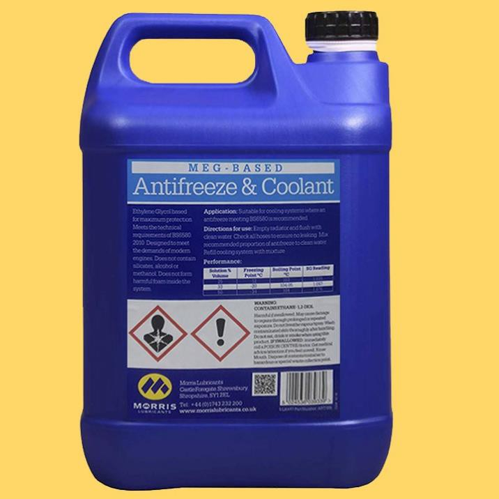 Nước Làm Mát Động Cơ Ô Tô Màu Xanh Morris MEG Antifreeze And Coolant Nhập Khẩu 100% Từ Vương Quốc Anh
