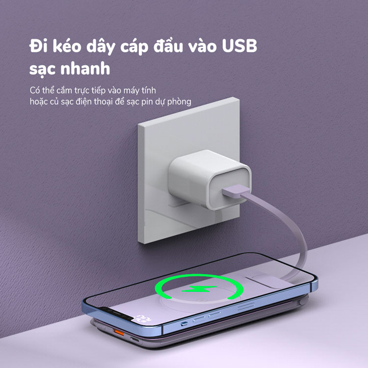 Pin dự phòng đa năng P3 tích hợp dây và đế giữ