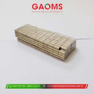 Nam châm viên tròn mini 2x5mm GAOMS, nam châm đất hiếm phi 2mm dày 5mm